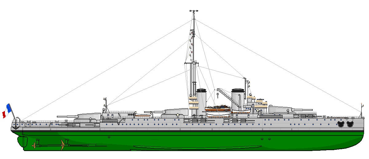 Cuirassé Normandie coupe longitudinale