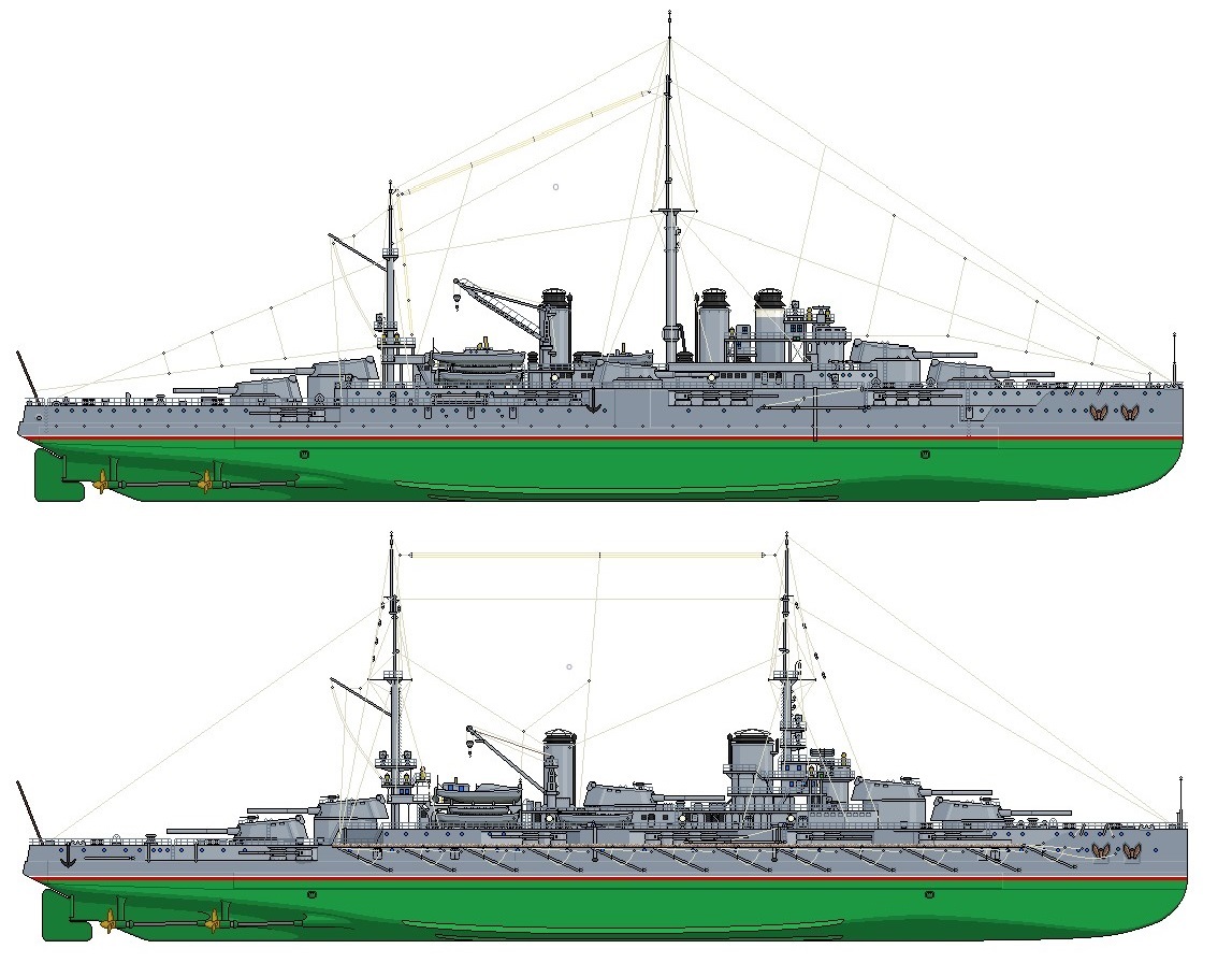 Cuirassé 23500 tW silhouettes