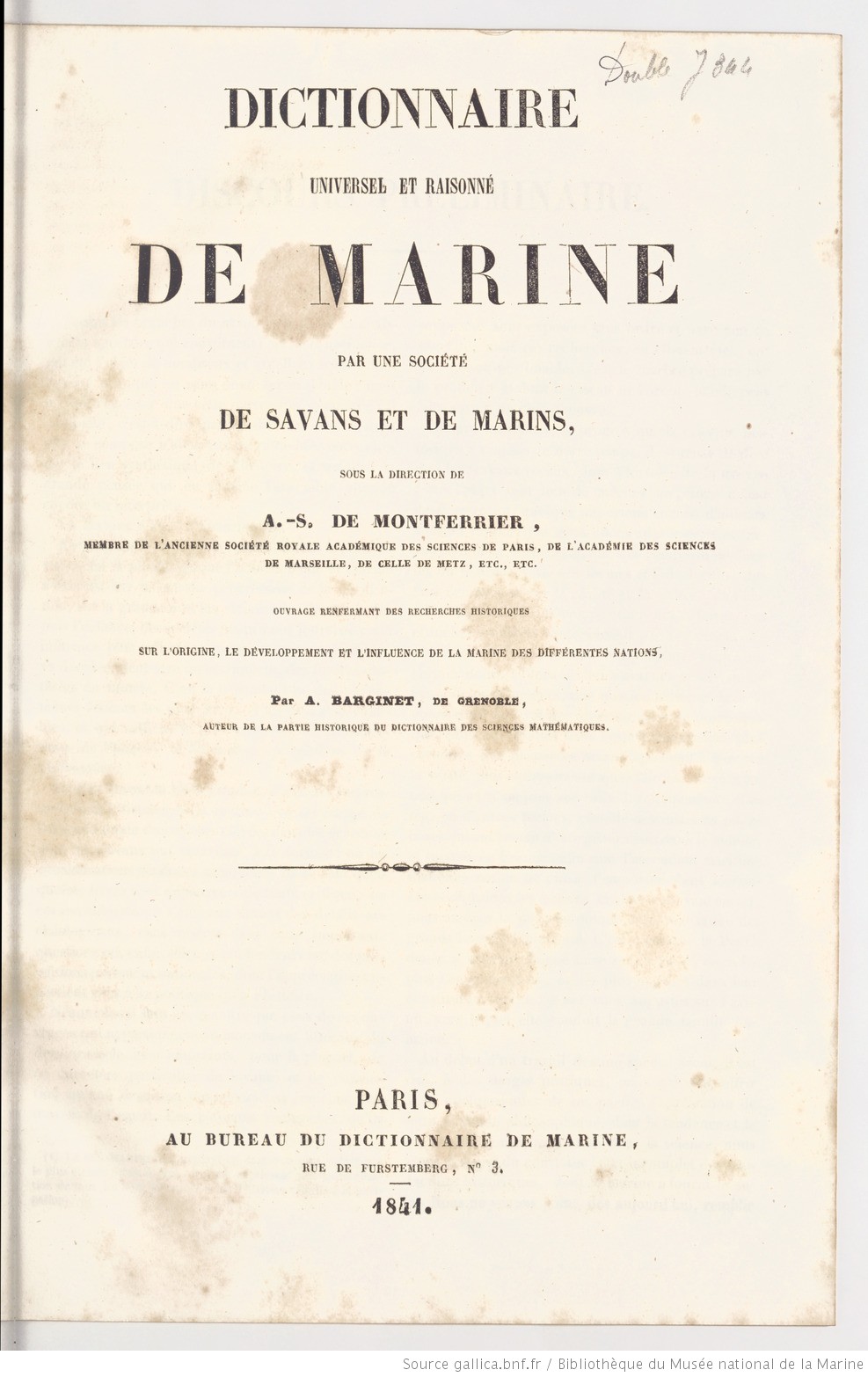 Dictionnaire universel et raisonné de Marine